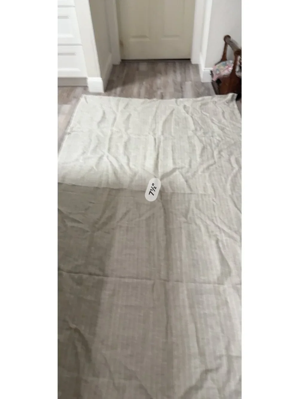 Ikea Birtine Beige Stripe 100% Linen Curtain Panel 57